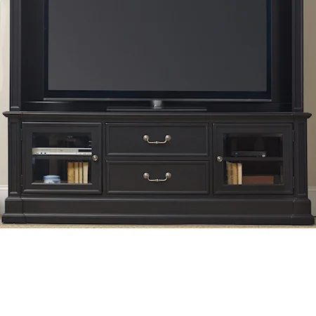 Entertainment Console with 2 Beveled Glass Doors